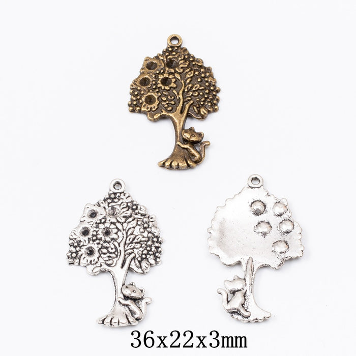 Zinc Alloy Tree Charm Pendant No.684911 for DIY Necklace Bracelet Jewelry Making