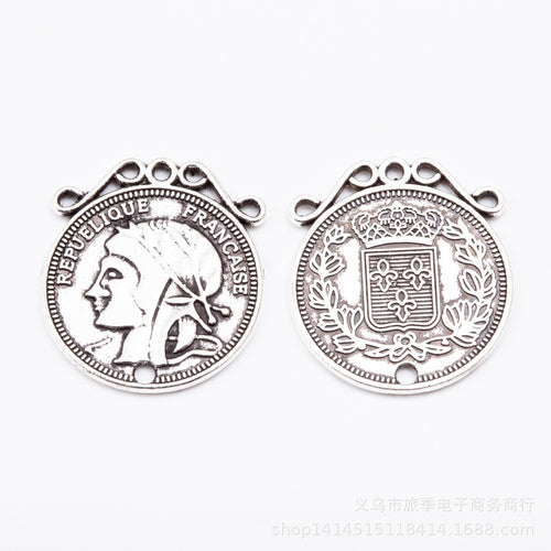 Zinc Alloy Woman Head Charm Pendant No.681579 for DIY Necklace Bracelet Jewelry Making