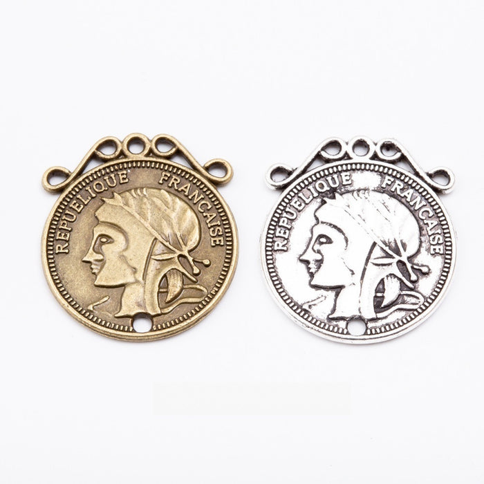 Zinc Alloy Woman Head Charm Pendant No.681579 for DIY Necklace Bracelet Jewelry Making