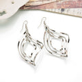 Twisted Open Ribbon Geometric Long Hook Drop Earrings view 7