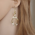 Twisted Open Ribbon Geometric Long Hook Drop Earrings view 3