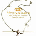 Korean ECG Heart Pendant Necklace Titanium Steel Look Heartbeat Collarbone Chain Jewelry view 5