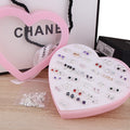 Elegant Korean Style Alloy Zircon Heart Star Flower Stud Set, 36 Pairs Assorted Fashion Earrings view 3