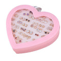 Elegant Korean Style Alloy Zircon Heart Star Flower Stud Set, 36 Pairs Assorted Fashion Earrings view 5