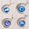 European Fashion Starry Sky Moon Time Pendant Necklace Trendy Celestial Jewelry view 2