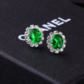 E856 Korean Style Oval Creative Fashion Rhinestone Multicolor Sparkle Zircon Stud Earrings view 2