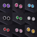 E856 Korean Style Oval Creative Fashion Rhinestone Multicolor Sparkle Zircon Stud Earrings view 1