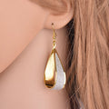 Glitter Look Teardrop Long Hook Earrings in Three Finishes view 5