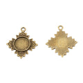 12mm Zinc Alloy Round Bezel Charm Pendant for DIY Necklace Bracelet Jewelry Making view 2