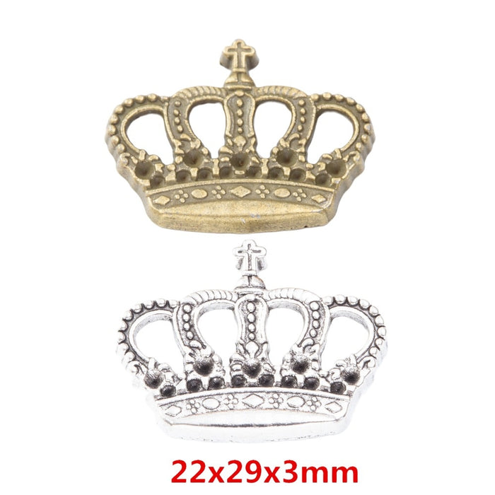 Zinc Alloy Crown Charm Pendant No.669606 for DIY Necklace Bracelet Jewelry Making