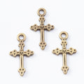 Zinc Alloy Cross Charm Pendant No.854091 for DIY Necklace Bracelet Jewelry Making view 2