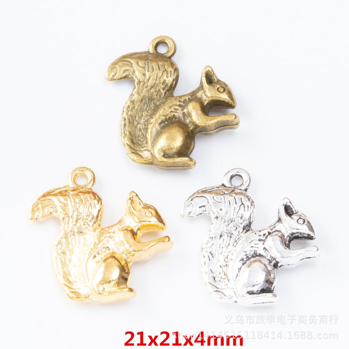 Zinc Alloy Squirrel Charm Pendant No.069021 for DIY Necklace Bracelet Jewelry Making
