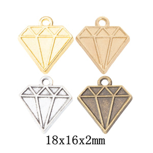 Zinc Alloy Diamond Coin Charm Pendant for DIY Necklace Bracelet Jewelry Making