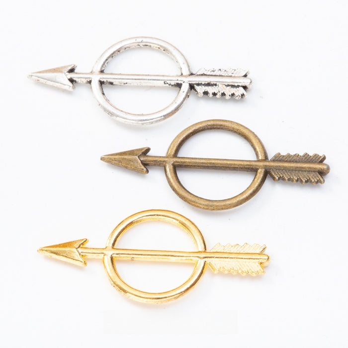 Zinc Alloy Bow Arrow Charm Pendant for DIY Necklace Bracelet Jewelry Making