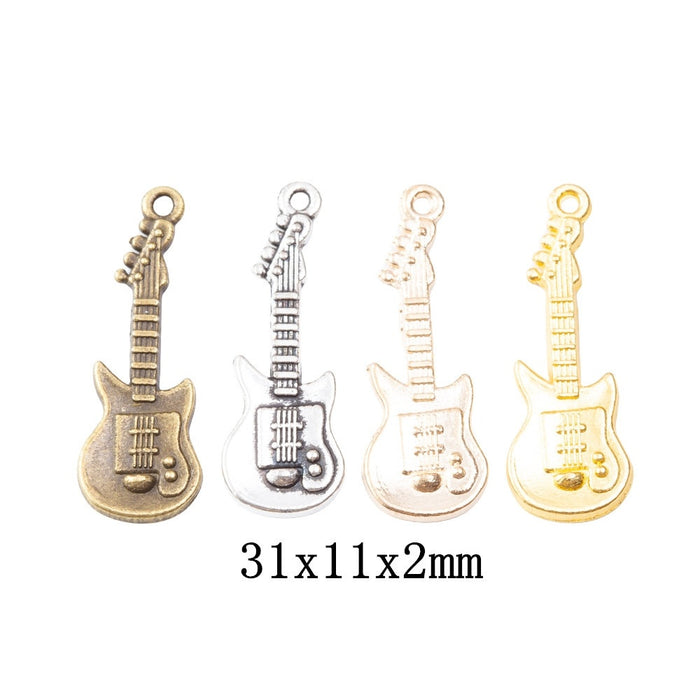 Zinc Alloy Guitar Charm Pendant No.648344 for DIY Necklace Bracelet Jewelry Making