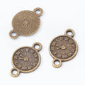 Zinc Alloy Double Clock Charm Pendant for DIY Necklace Bracelet Jewelry Making view 3