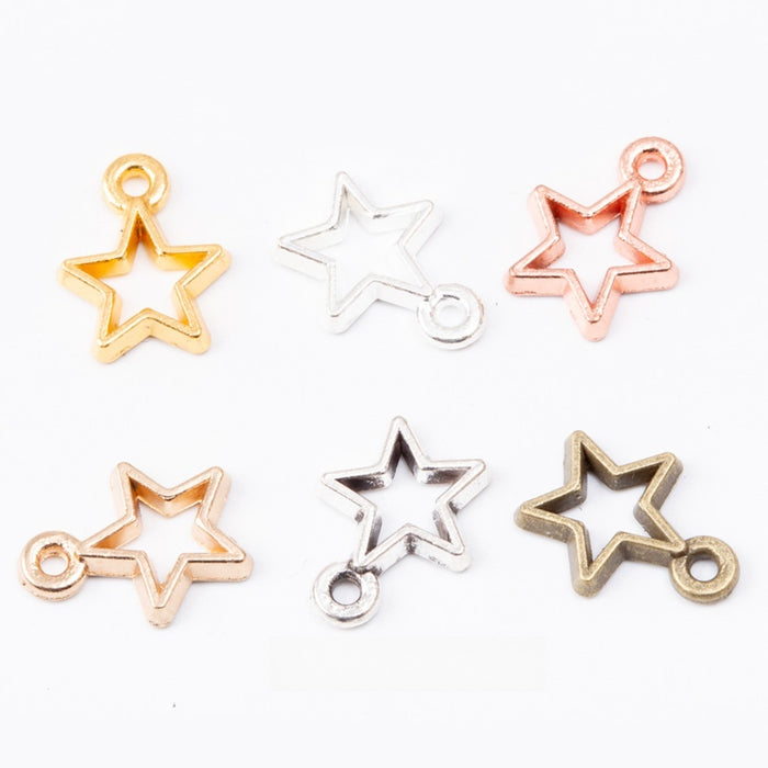 Zinc Alloy Five Point Star Charm Pendant for DIY Necklace Bracelet Jewelry Making