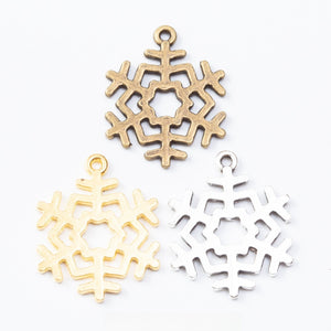 Zinc Alloy Snowflake Charm Pendant No.426370 for DIY Necklace Bracelet Jewelry Making