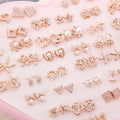 36 Pairs Boxed Korean Style Zircon Rhinestone Stud Set For Women Elegant Fashion Earrings view 2