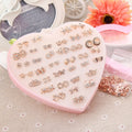 36 Pairs Boxed Korean Style Zircon Rhinestone Stud Set For Women Elegant Fashion Earrings view 4