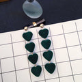 Four Velvet Heart Long Stud Earrings in Three Colors view 3