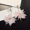 Five Color Translucent Flower Long Dangle Earrings view 4