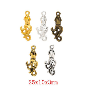 Zinc Alloy Octopus Charm Pendant No.821562 for DIY Necklace Bracelet Jewelry Making