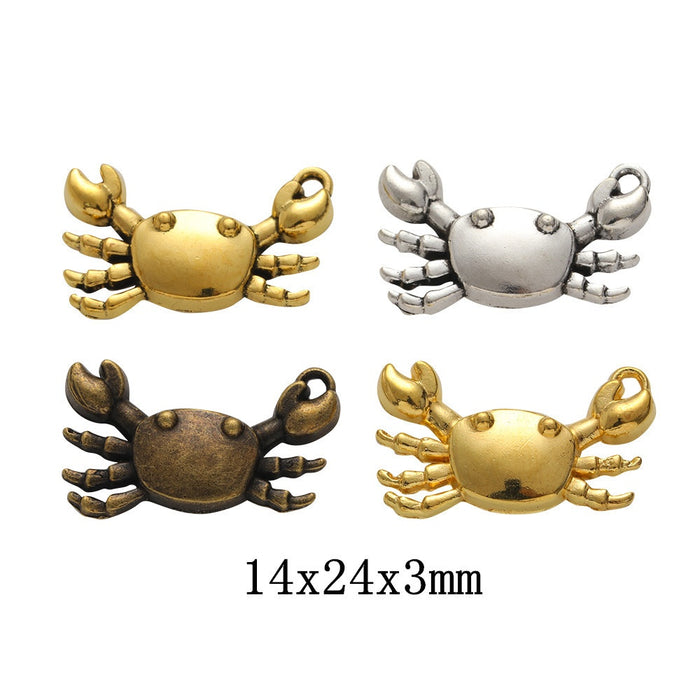 Zinc Alloy Crab Charm Pendant No.333498 for DIY Necklace Bracelet Jewelry Making