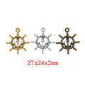 Zinc Alloy Ship Wheel Charm Pendant No.736119 for DIY Necklace Bracelet Jewelry Making view 1