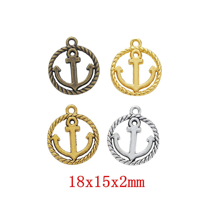 Zinc Alloy Anchor Charm Pendant No.345798 for DIY Necklace Bracelet Jewelry Making
