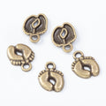 Zinc Alloy Baby Footprint Charm Pendant for DIY Necklace Bracelet Jewelry Making view 2
