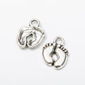Zinc Alloy Baby Footprint Charm Pendant for DIY Necklace Bracelet Jewelry Making view 3