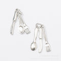 Gold Zinc Alloy Cutlery Charm Pendant for DIY Necklace Bracelet Jewelry Making view 1