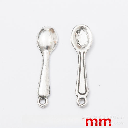 Gold Zinc Alloy Cutlery Charm Pendant for DIY Necklace Bracelet Jewelry Making