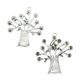 Antique Silver Zinc Alloy Tree Charm Pendant No.629139 for DIY Necklace Bracelet Jewelry Making view 2