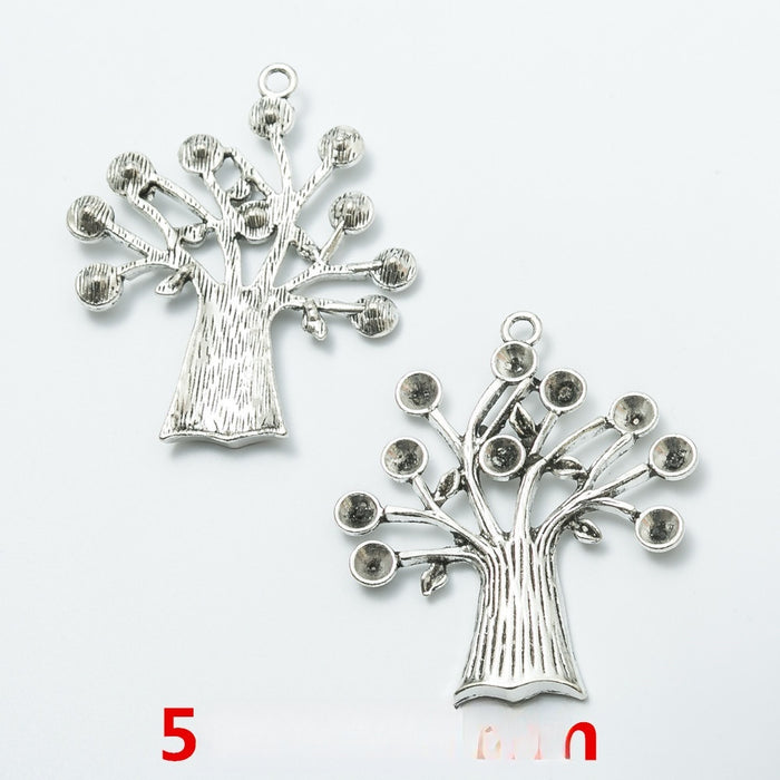 Antique Silver Zinc Alloy Tree Charm Pendant No.629139 for DIY Necklace Bracelet Jewelry Making