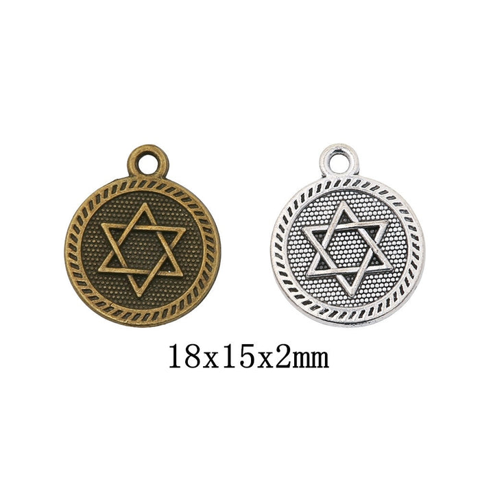 Zinc Alloy Hexagon Charm Pendant for DIY Necklace Bracelet Jewelry Making