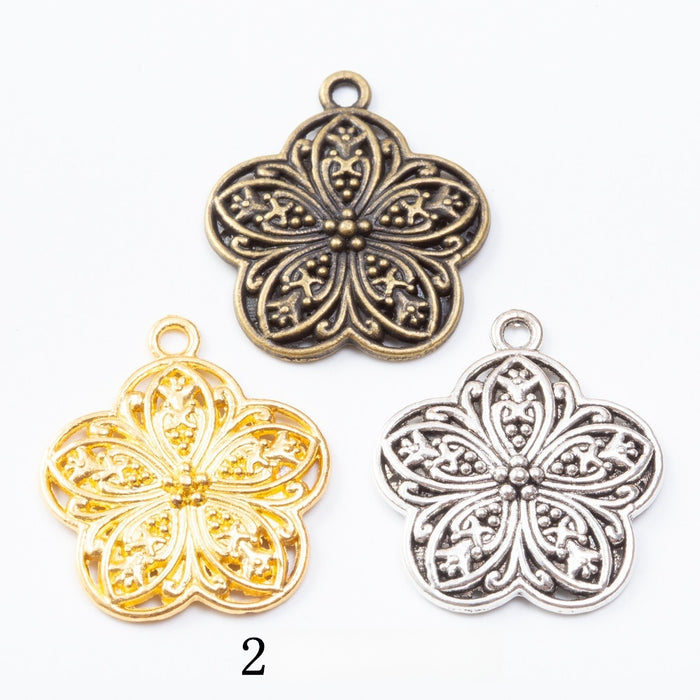Zinc Alloy Rose Charm Pendant No.701316 for DIY Necklace Bracelet Jewelry Making