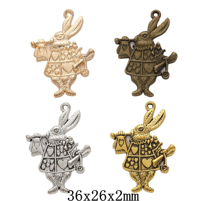 Zinc Alloy Rabbit Charm Pendant No.649301 for DIY Necklace Bracelet Jewelry Making