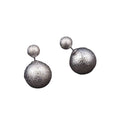 Vintage Frosted Metallic Alloy Double Ball Front Back Studs, Sweet Summer Fashion Pearl Style Earrings view 5