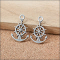 Zinc Alloy Anchor Helm Charm Pendant for DIY Necklace Bracelet Jewelry Making view 4