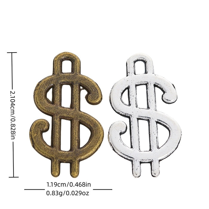 Zinc Alloy Dollar Sign Charm Pendant No.337363 for DIY Necklace Bracelet Jewelry Making