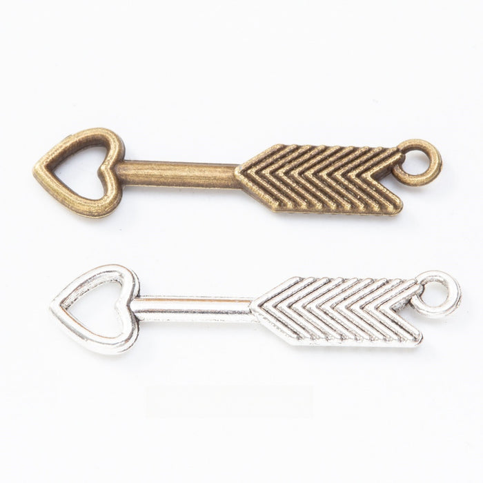 Zinc Alloy Bow And Arrow Charm Pendant No.033468 for DIY Necklace Bracelet Jewelry Making