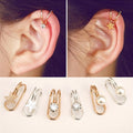 Korean Creative Pearl Stud Earrings Single U Shaped Ear Clip With Star And Solitaire Accent view 1