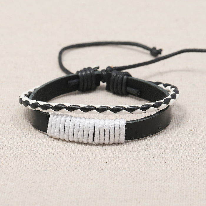 Punk Direct Vintage Braided Cowhide Leather Bracelet European American Simple Fashion Jewelry