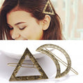 Antique Silver and Gold Crescent Moon Statement Hair Clips view 4