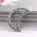 Antique Silver and Gold Crescent Moon Statement Hair Clips view 5