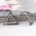 Antique Silver and Gold Crescent Moon Statement Hair Clips view 3