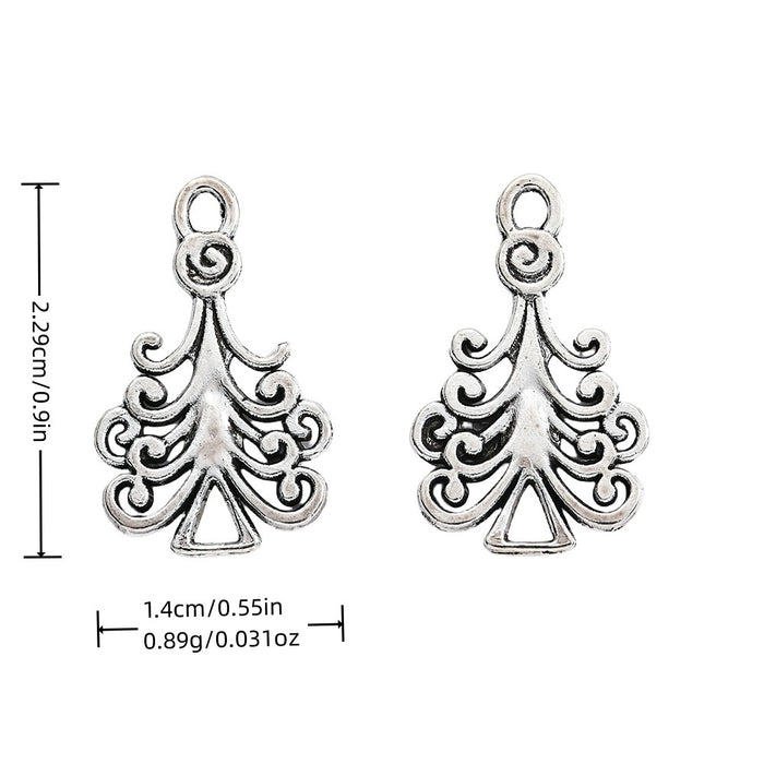 Antique Silver Zinc Alloy Christmas Tree Charm Pendant No.944689 for DIY Necklace Bracelet Jewelry Making