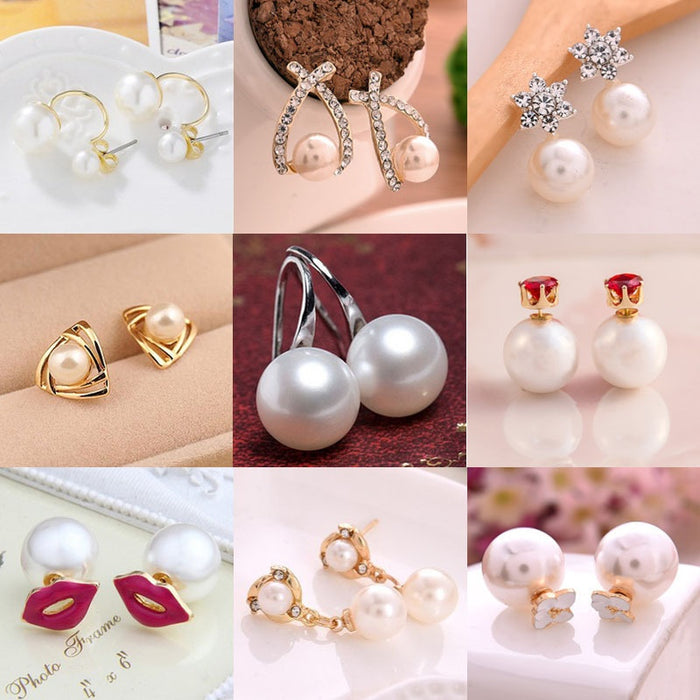 Korean Style Fashion Pearl Stud Earrings Versatile Small Jewelry Accessories
